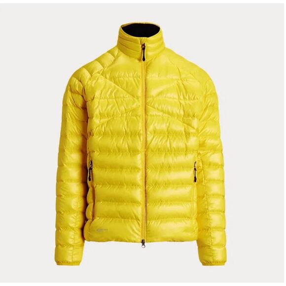 RLX POLO RALPH LAUREN Packable Water Repellent Quilted Down Jacket L Yellow NWT - Picture 2 of 7